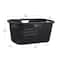 Mind Reader Linen Design 40L Laundry Basket Storage Bin with Handles, Black